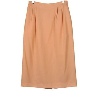 Vintage 80s PERSONAL IMAGE 10‎ Pencil Skirt Pleated Peach Midi Skirt Career